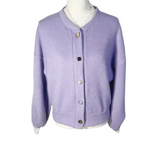 Ordinary Holiday Korean Light Purple Lavender Button Up Cardigan Lace Size L